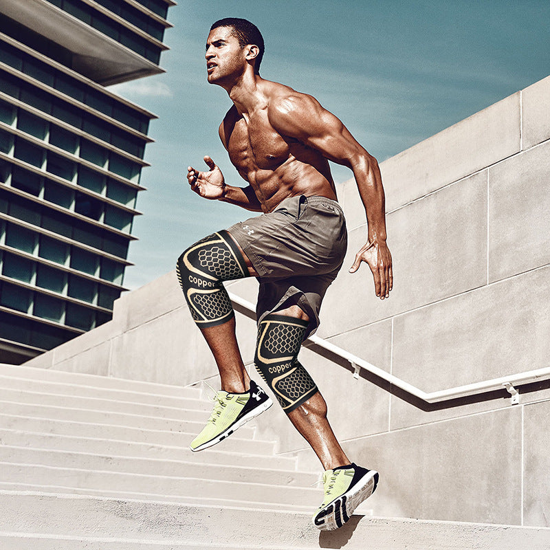 Joelheiras de malha com fibra para atividades físicas