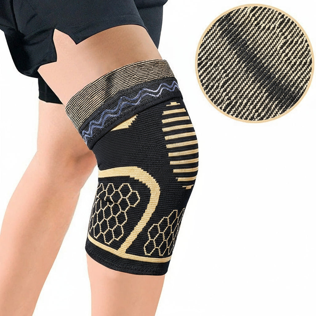 Joelheiras de malha com fibra para atividades físicas
